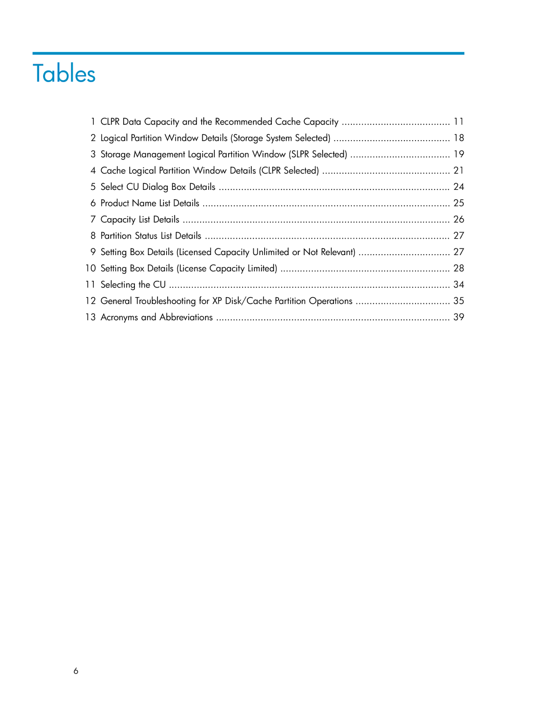 HP XP20000, XP24000 manual Tables, Clpr Data Capacity and the Recommended Cache Capacity 