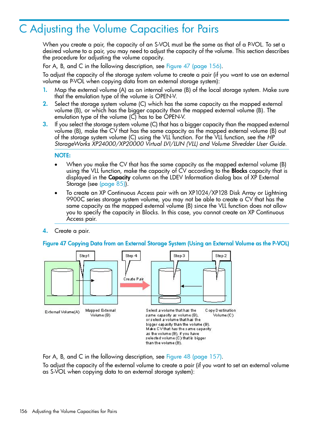 HP XP20000, XP24000 manual Adjusting the Volume Capacities for Pairs 