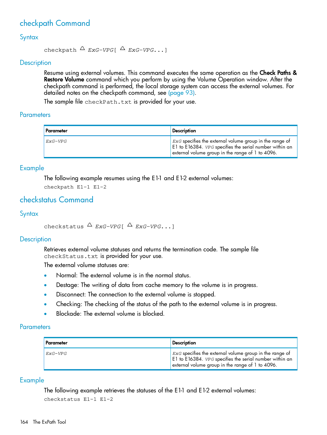 HP XP20000, XP24000 manual Checkpath Command, Checkstatus Command 