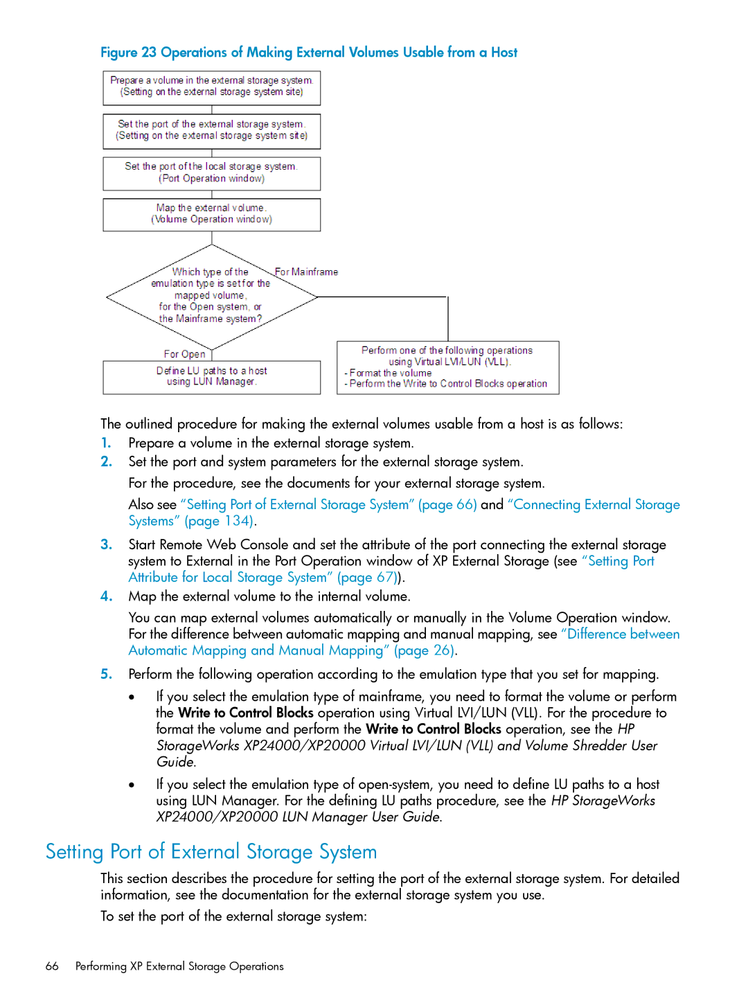 HP XP20000, XP24000 manual Setting Port of External Storage System, Performing XP External Storage Operations 