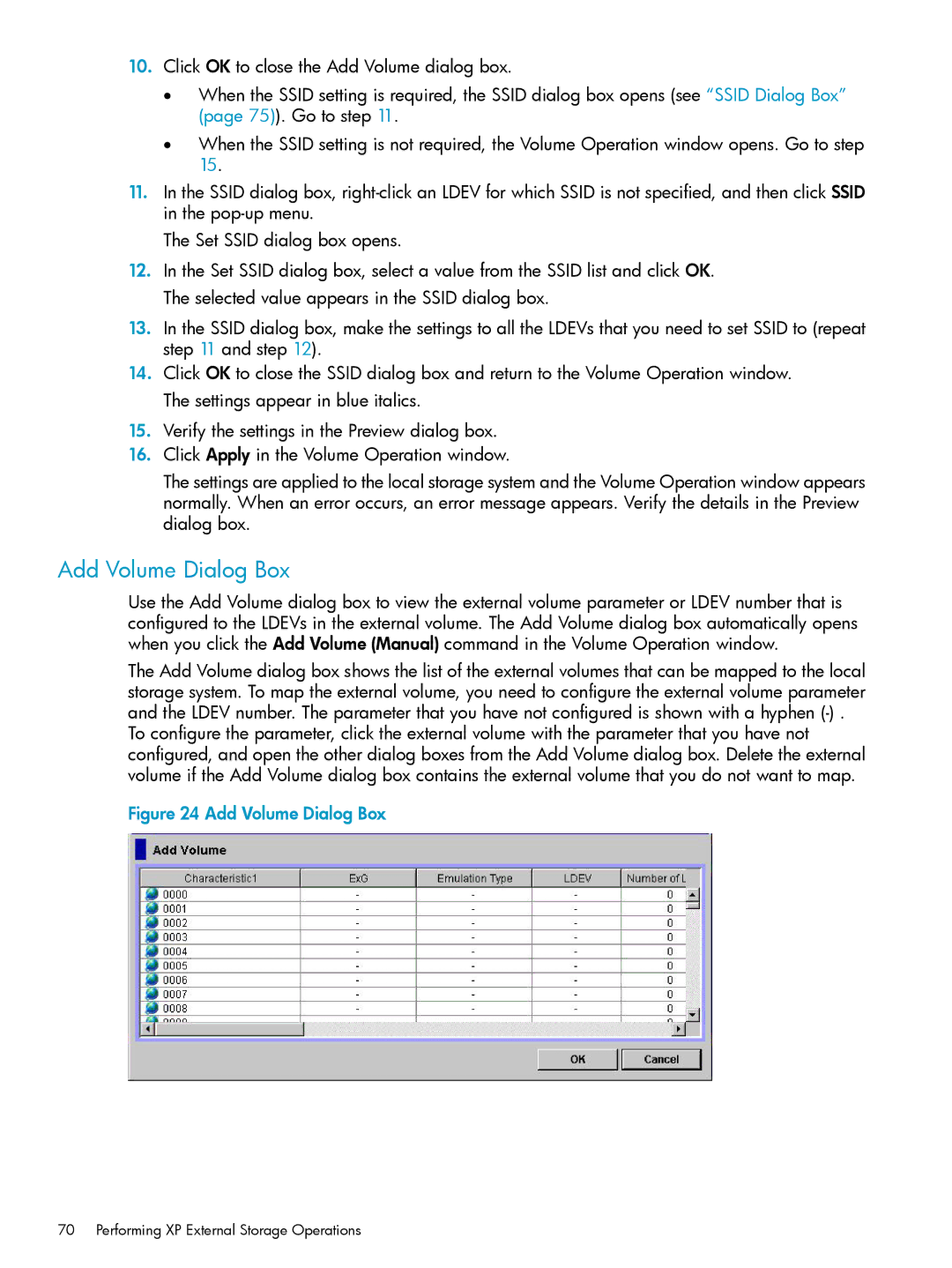 HP XP20000, XP24000 manual Add Volume Dialog Box 