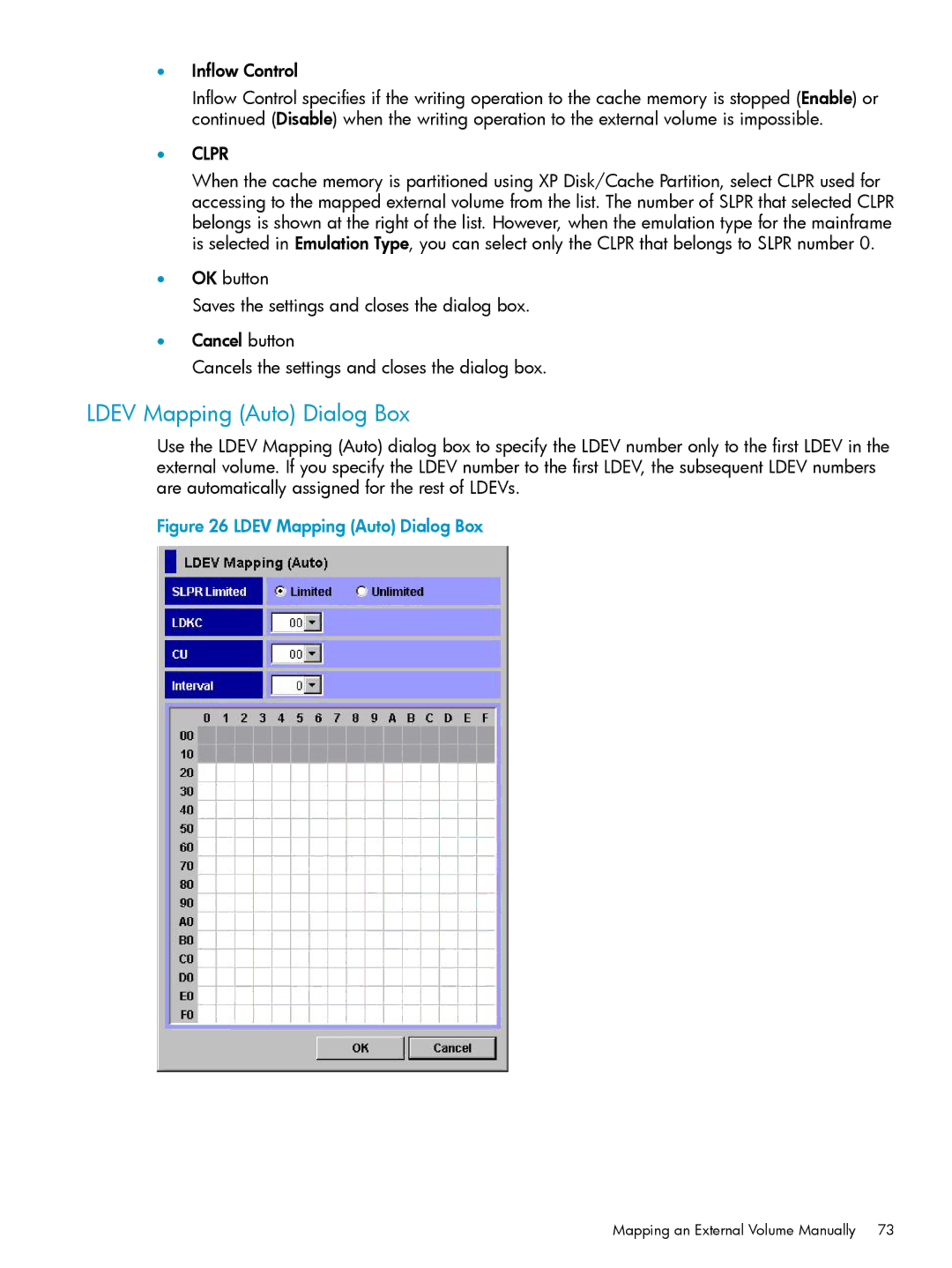 HP XP24000, XP20000 manual Ldev Mapping Auto Dialog Box 