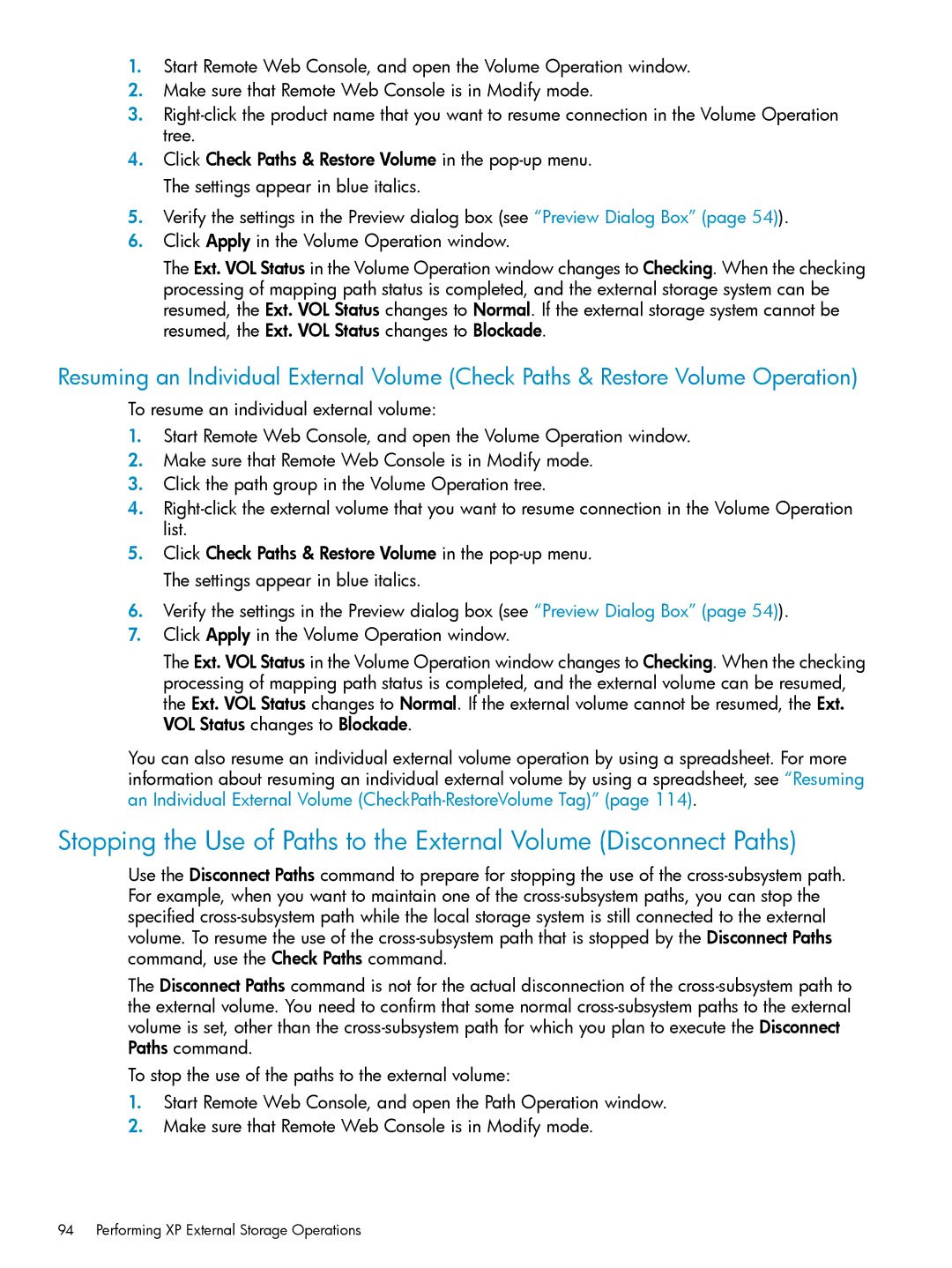 HP XP20000, XP24000 manual Performing XP External Storage Operations 