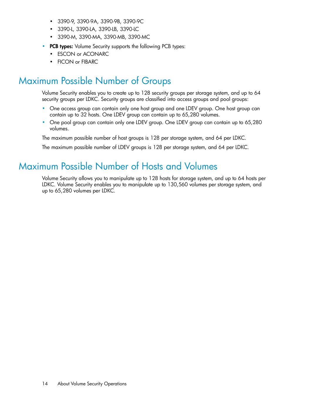 HP XP24000 manual Maximum Possible Number of Groups, Maximum Possible Number of Hosts and Volumes 