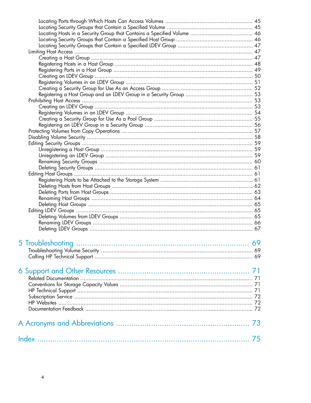 HP XP24000 manual Troubleshooting, Support and Other Resources, Acronyms and Abbreviations Index 