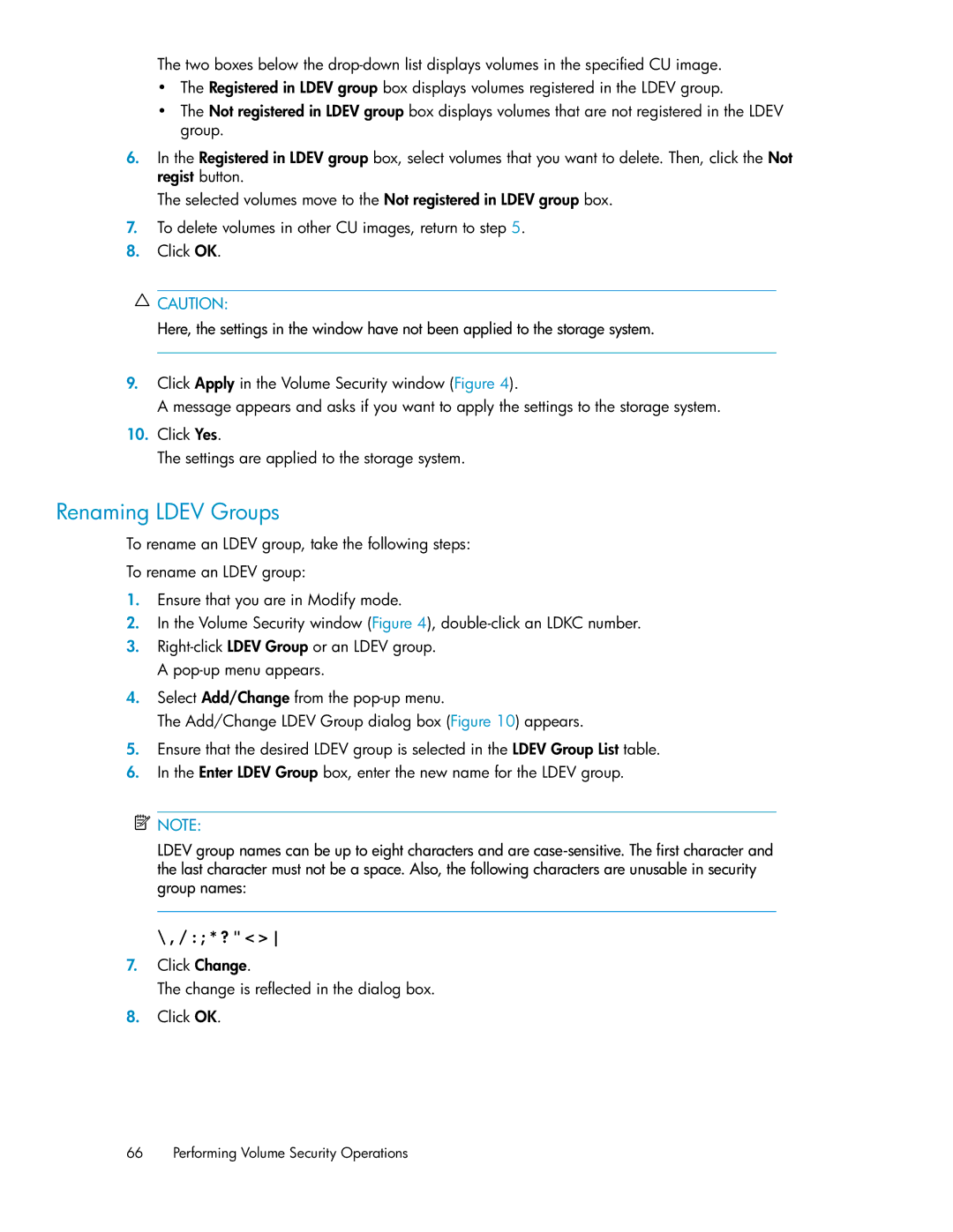 HP XP24000 manual Renaming Ldev Groups 