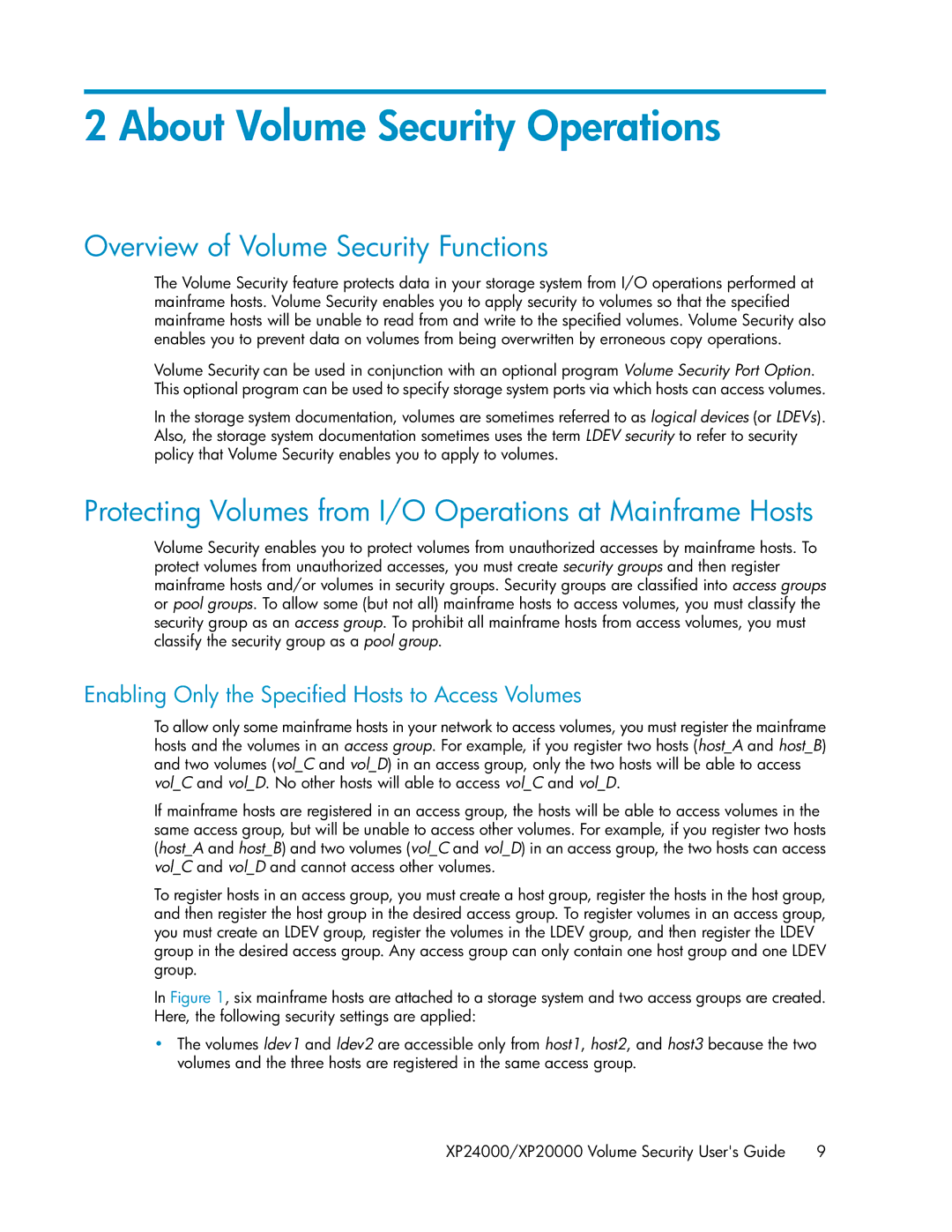 HP XP24000 manual About Volume Security Operations, Overview of Volume Security Functions 