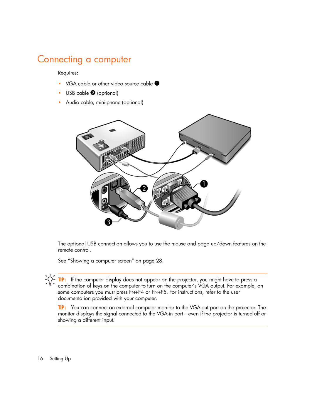 HP xp7000 manual Connecting a computer 