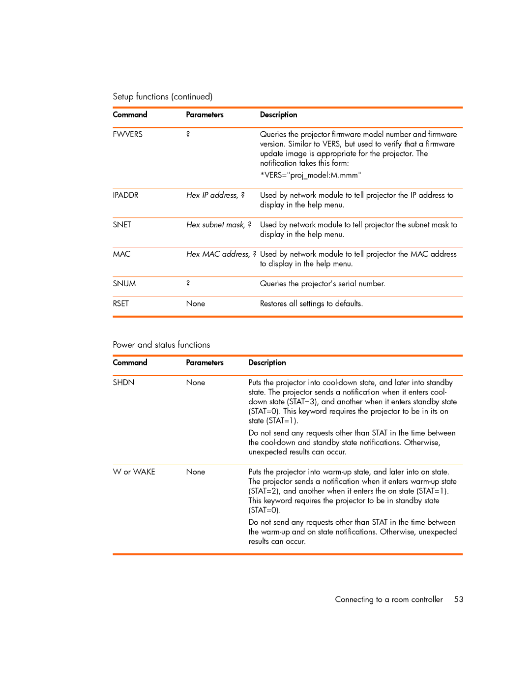 HP xp7000 manual Power and status functions 