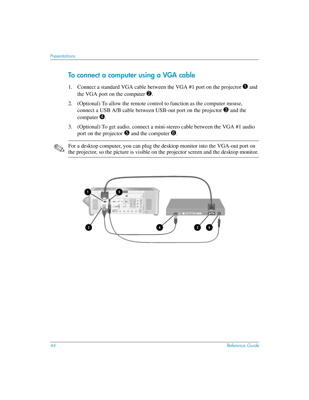 HP xp8020, xp8010 manual To connect a computer using a VGA cable 