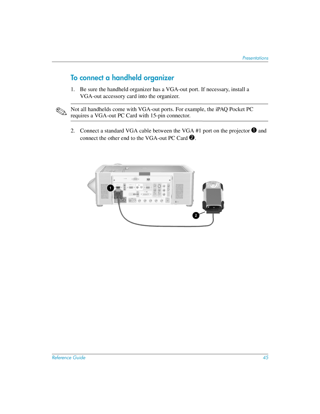 HP xp8010, xp8020 manual To connect a handheld organizer 