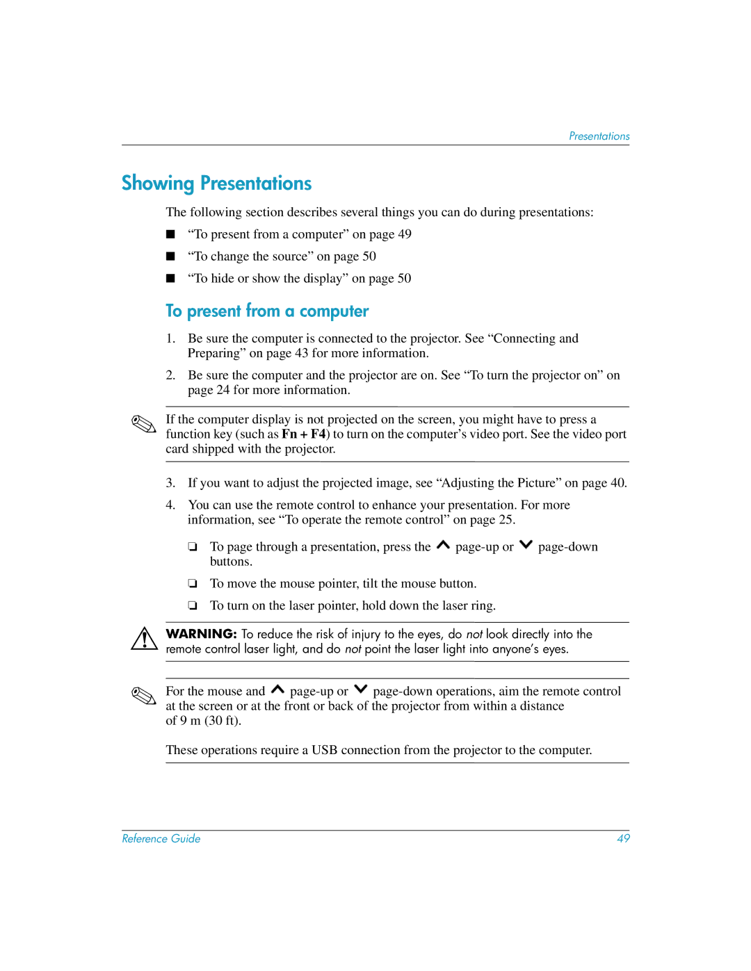 HP xp8010, xp8020 manual Showing Presentations, To present from a computer 