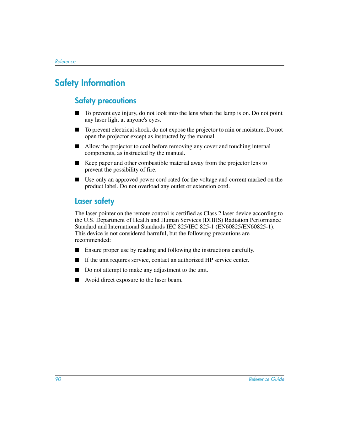 HP xp8020, xp8010 manual Safety Information, Safety precautions, Laser safety 