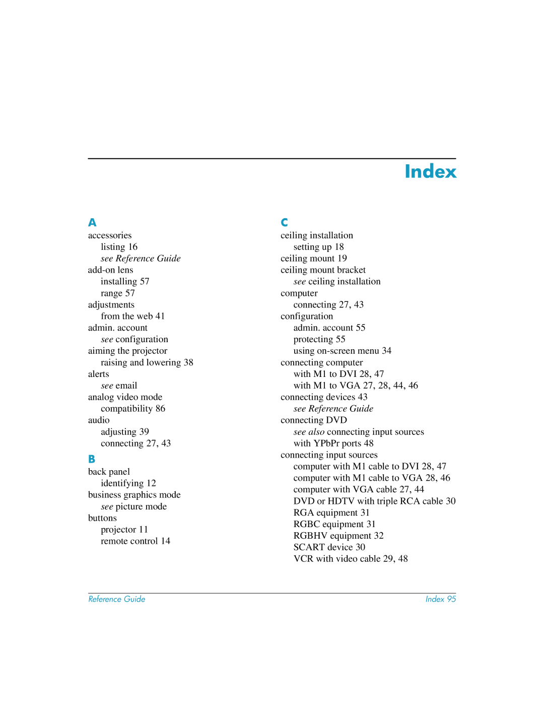 HP xp8010, xp8020 manual Index 