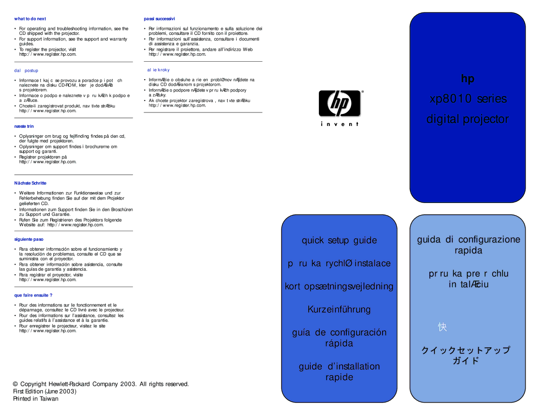 HP xp8010, xp8020 manual What to do next, Další postup, Næste trin, Nächste Schritte, Siguiente paso, Que faire ensuite ? 