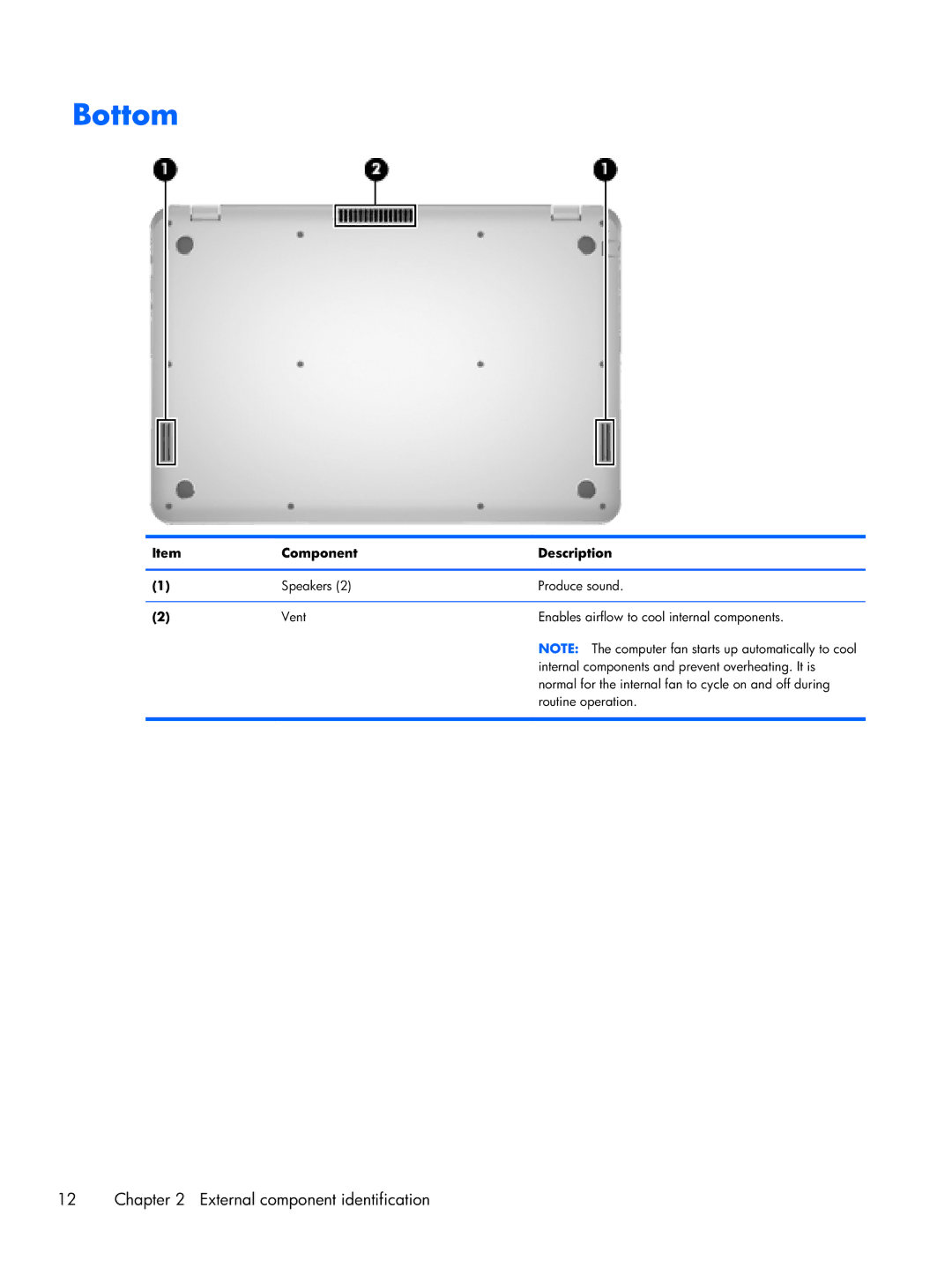 HP XT Ultrabook 15-4011nr, XT Ultrabook 15-4013cl, XT Ultrabook 15t-4000 manual Bottom 