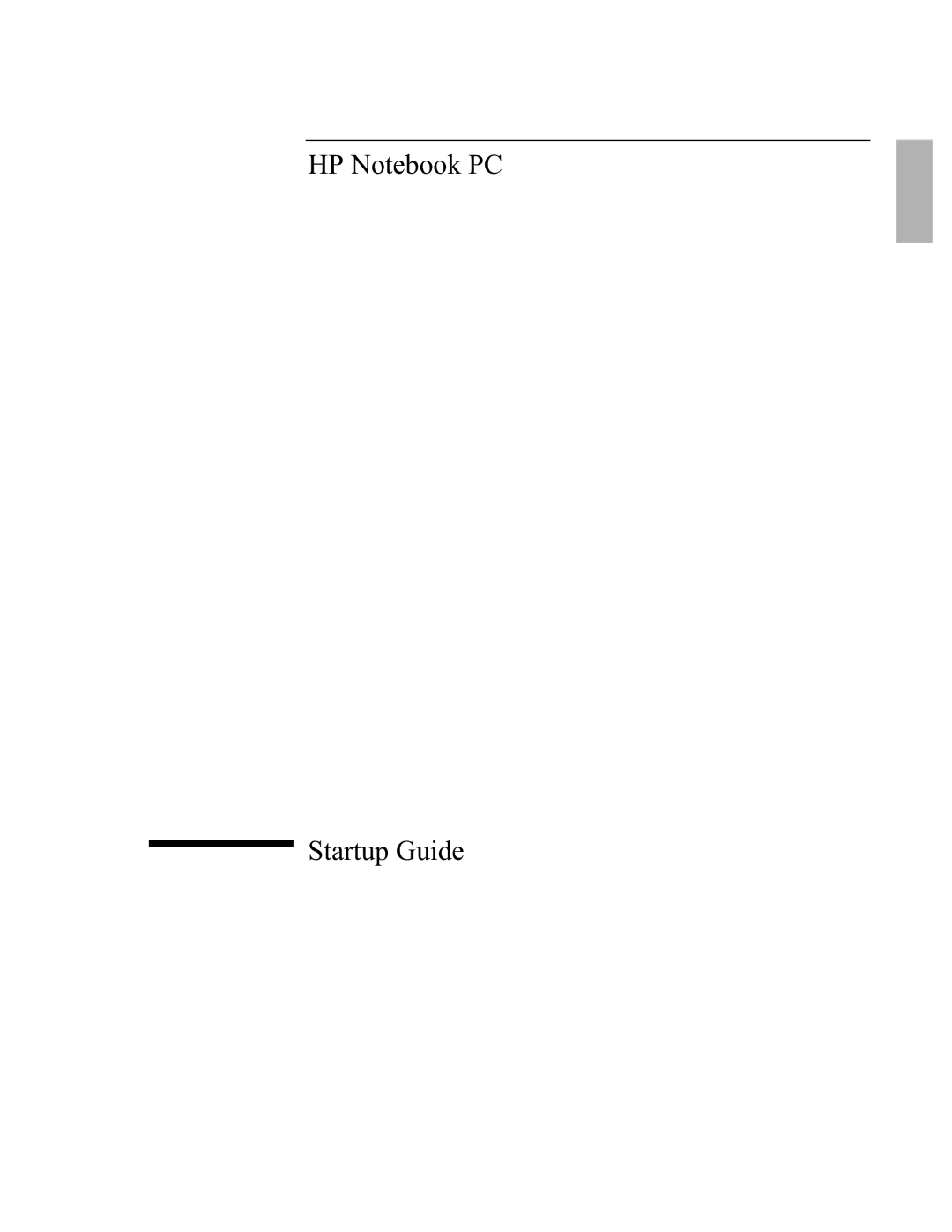 HP XU manual HP Notebook PC Startup Guide 