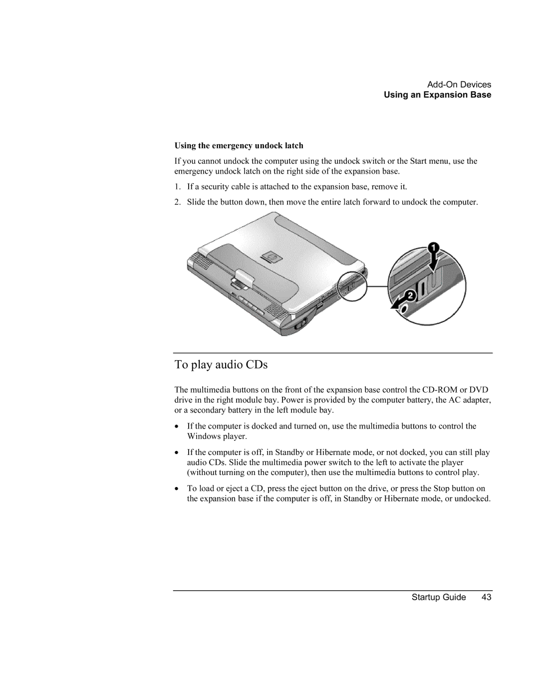 HP XU manual To play audio CDs 