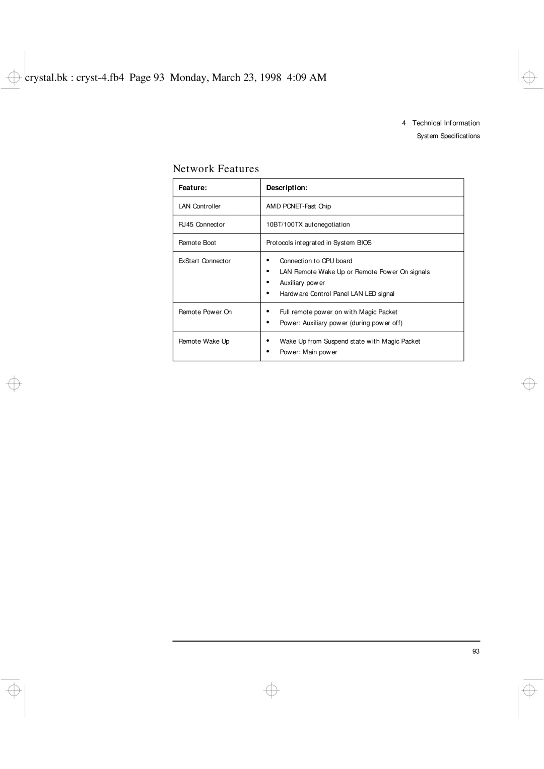 HP XU manual Network Features 