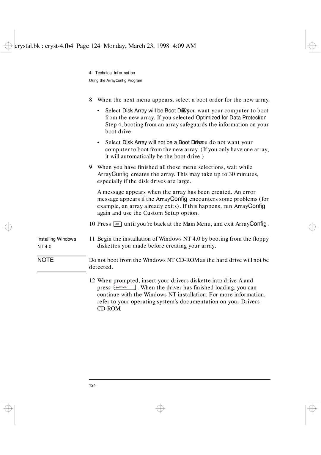 HP XU manual Diskettes you made before creating your array, Detected 