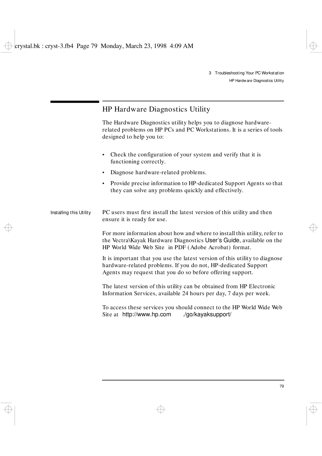 HP XU manual HP Hardware Diagnostics Utility 