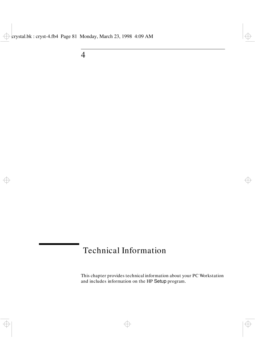 HP XU manual Technical Information 