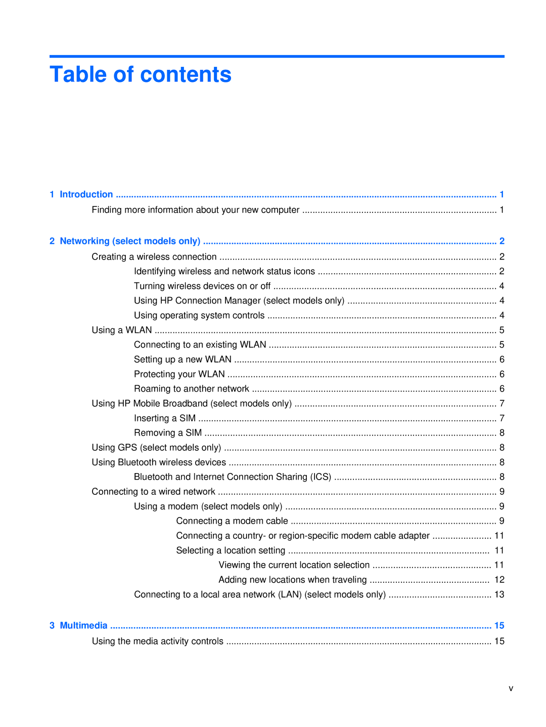 HP XU016UT, XU053UT manual Table of contents 