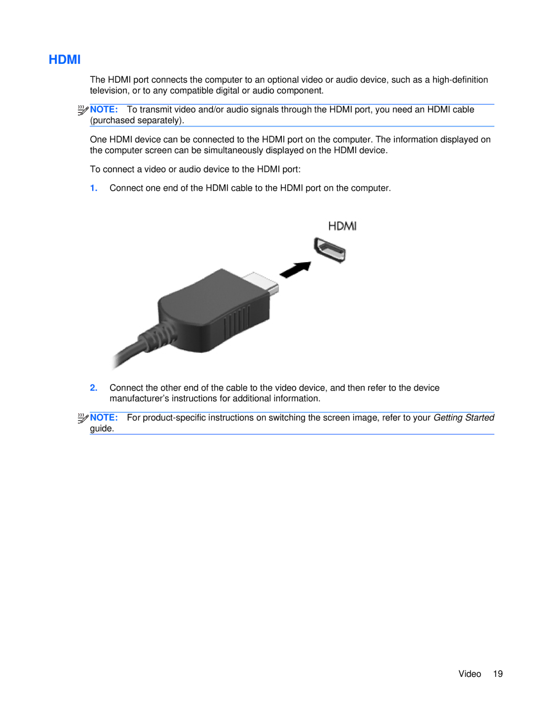 HP XU103UT manual Hdmi 