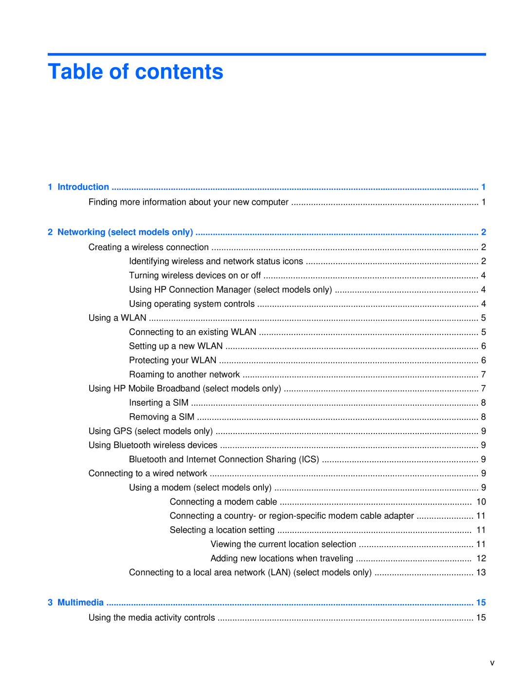 HP XU103UT manual Table of contents 