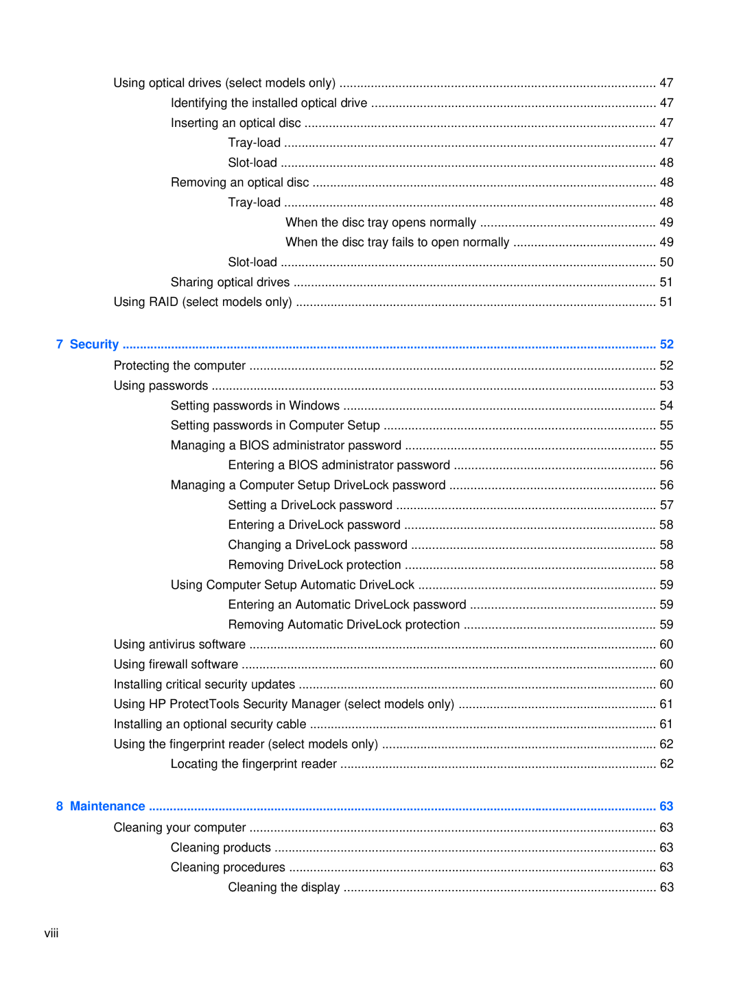 HP XU103UT manual Security 