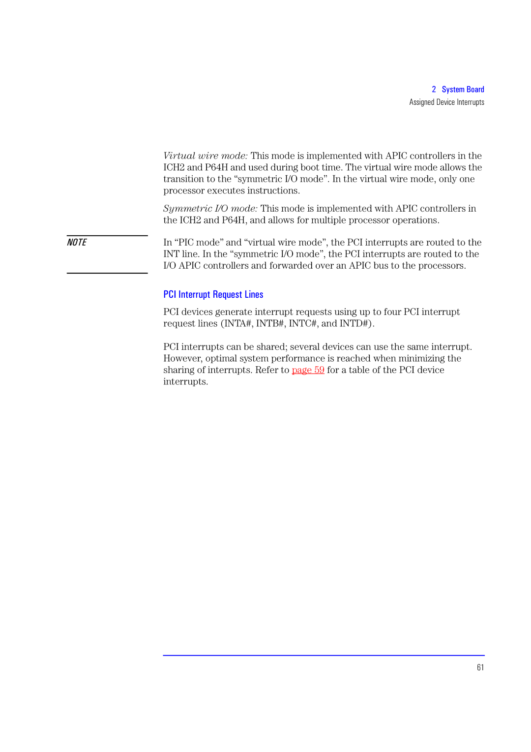 HP XU700 manual PCI Interrupt Request Lines, ICH2 and P64H, and allows for multiple processor operations 