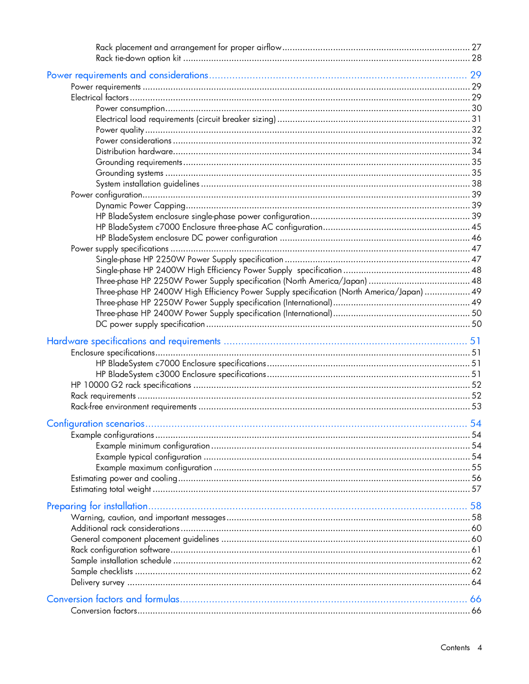 HP xw2x220c Blade manual Conversion factors and formulas 