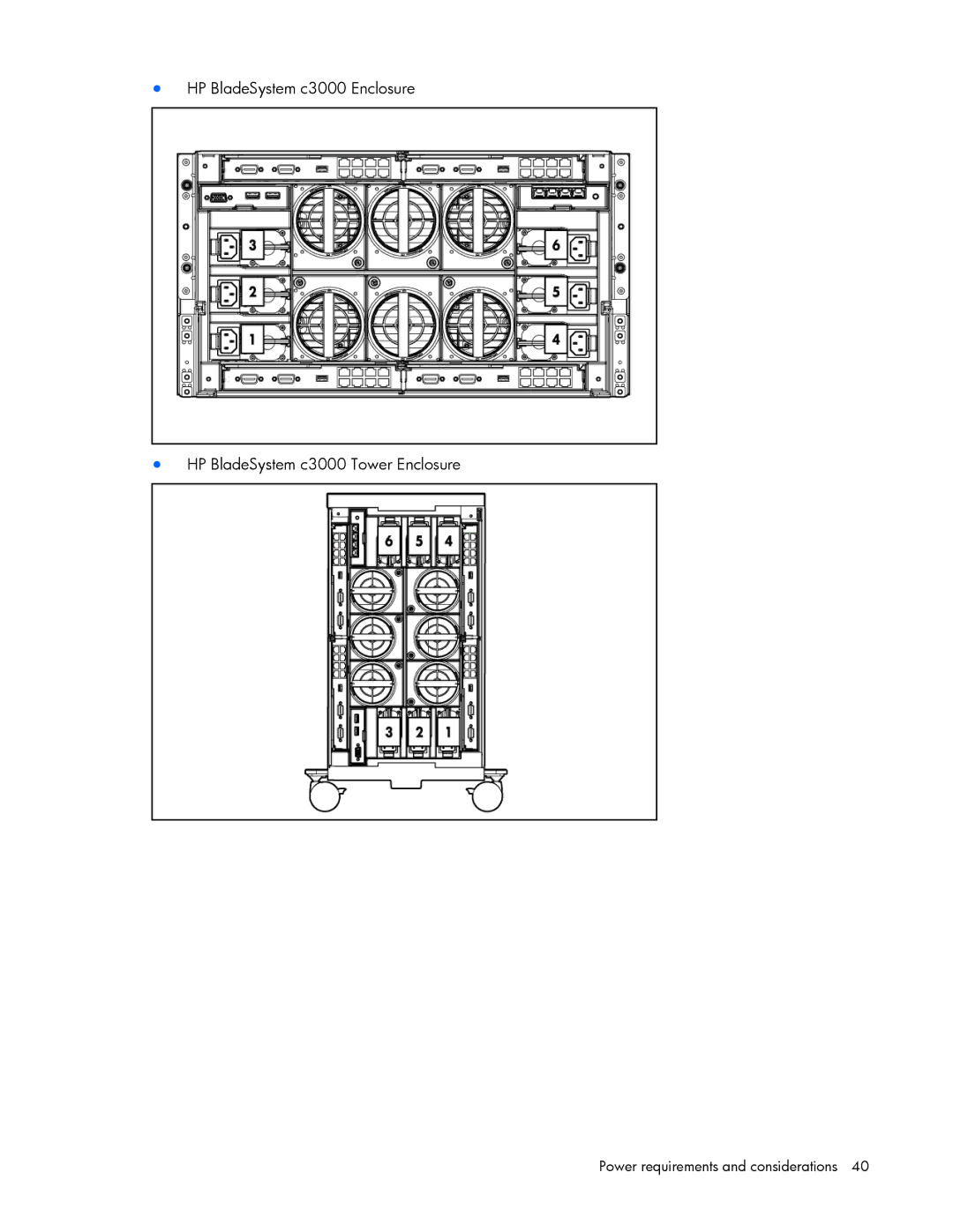 HP xw2x220c Blade manual Power requirements and considerations 