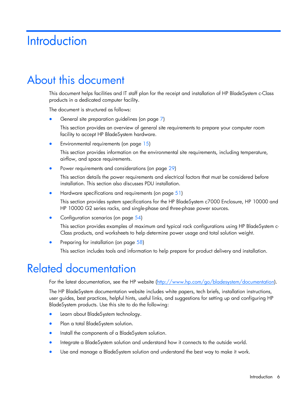 HP xw2x220c Blade manual Introduction, About this document, Related documentation 