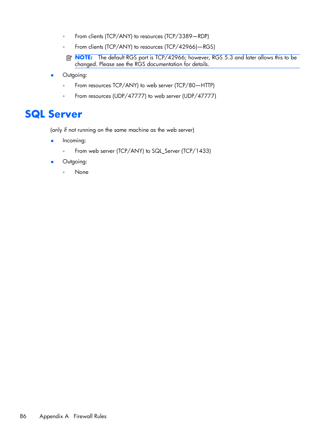 HP xw2x220c manual SQL Server 