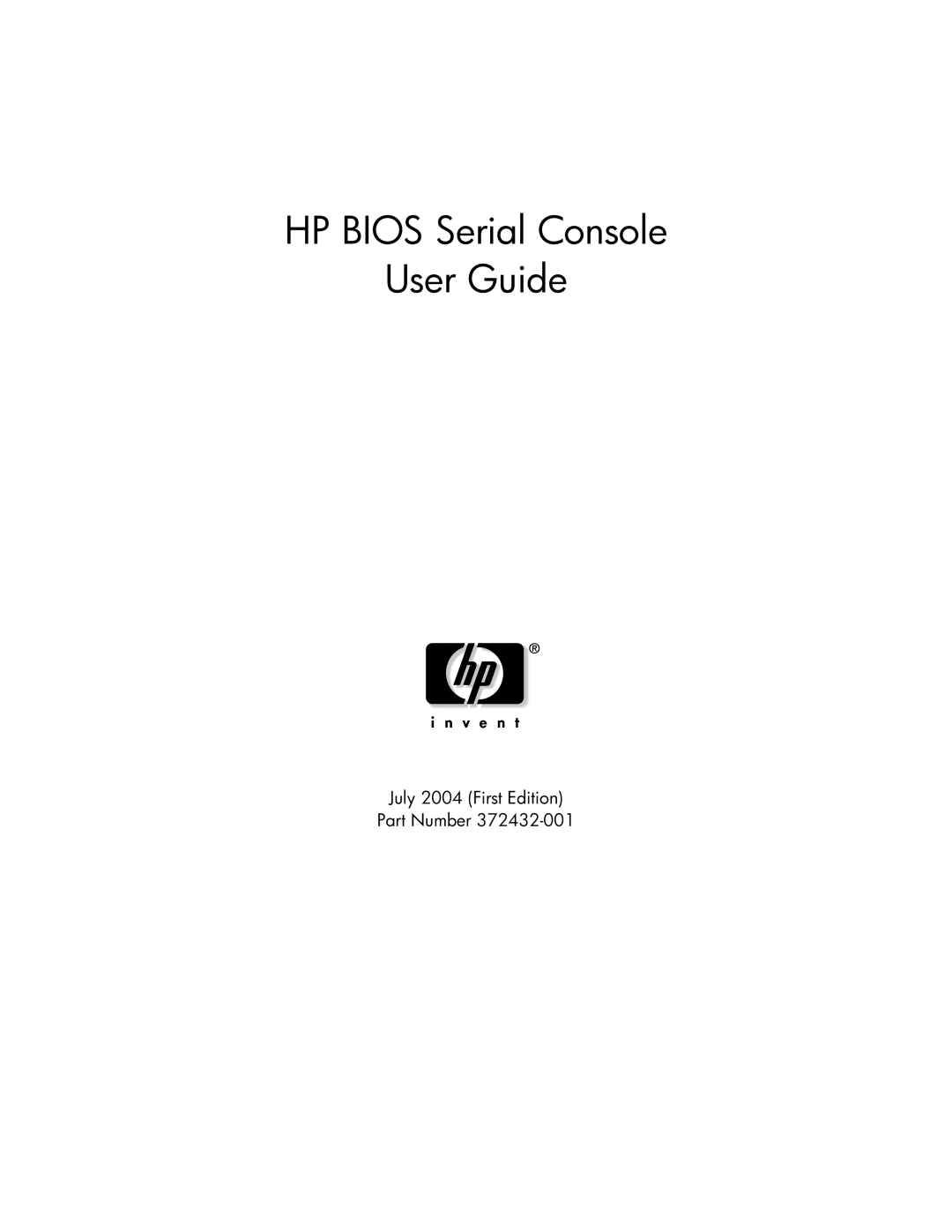 HP xw460c Blade manual HP Bios Serial Console User Guide 