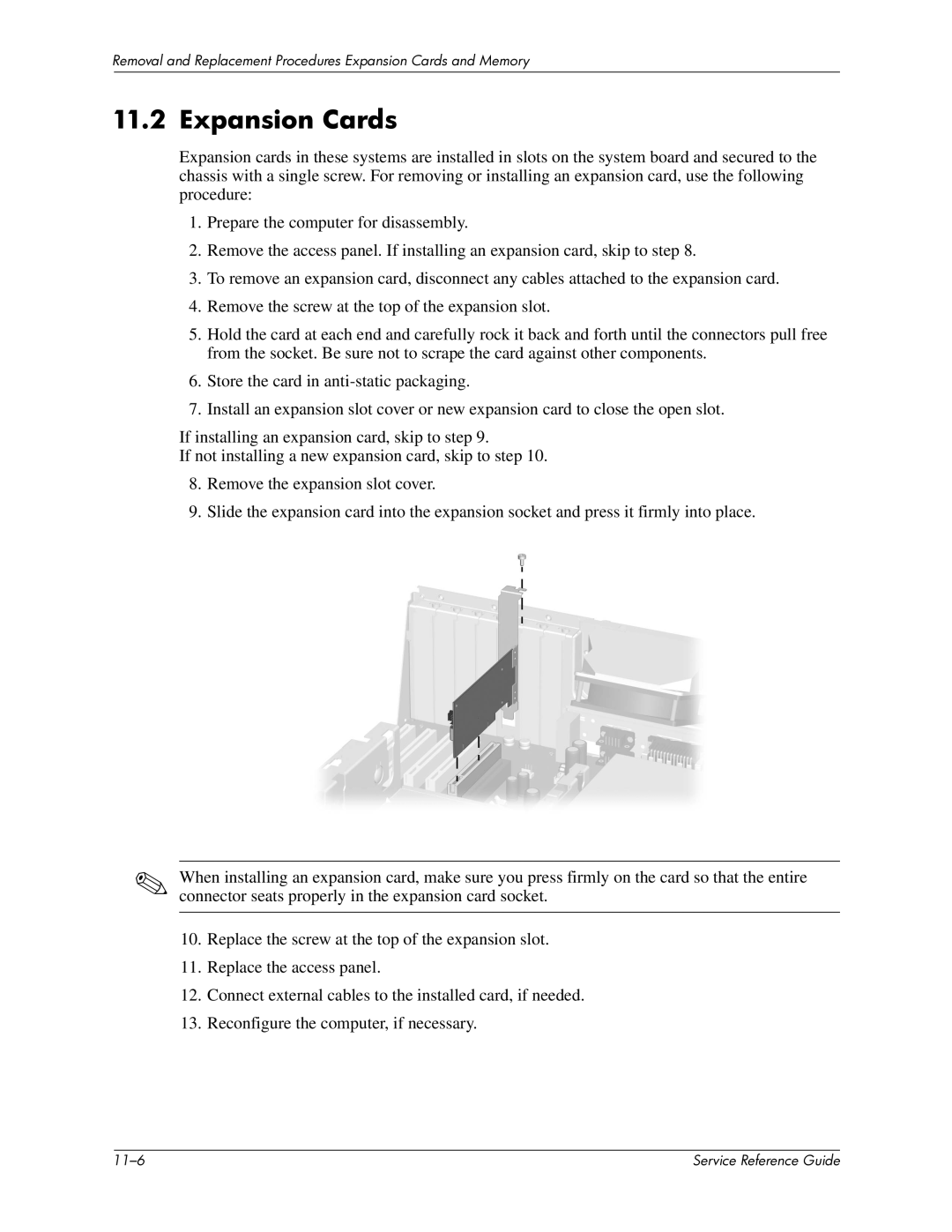 HP xw6000 manual Expansion Cards 