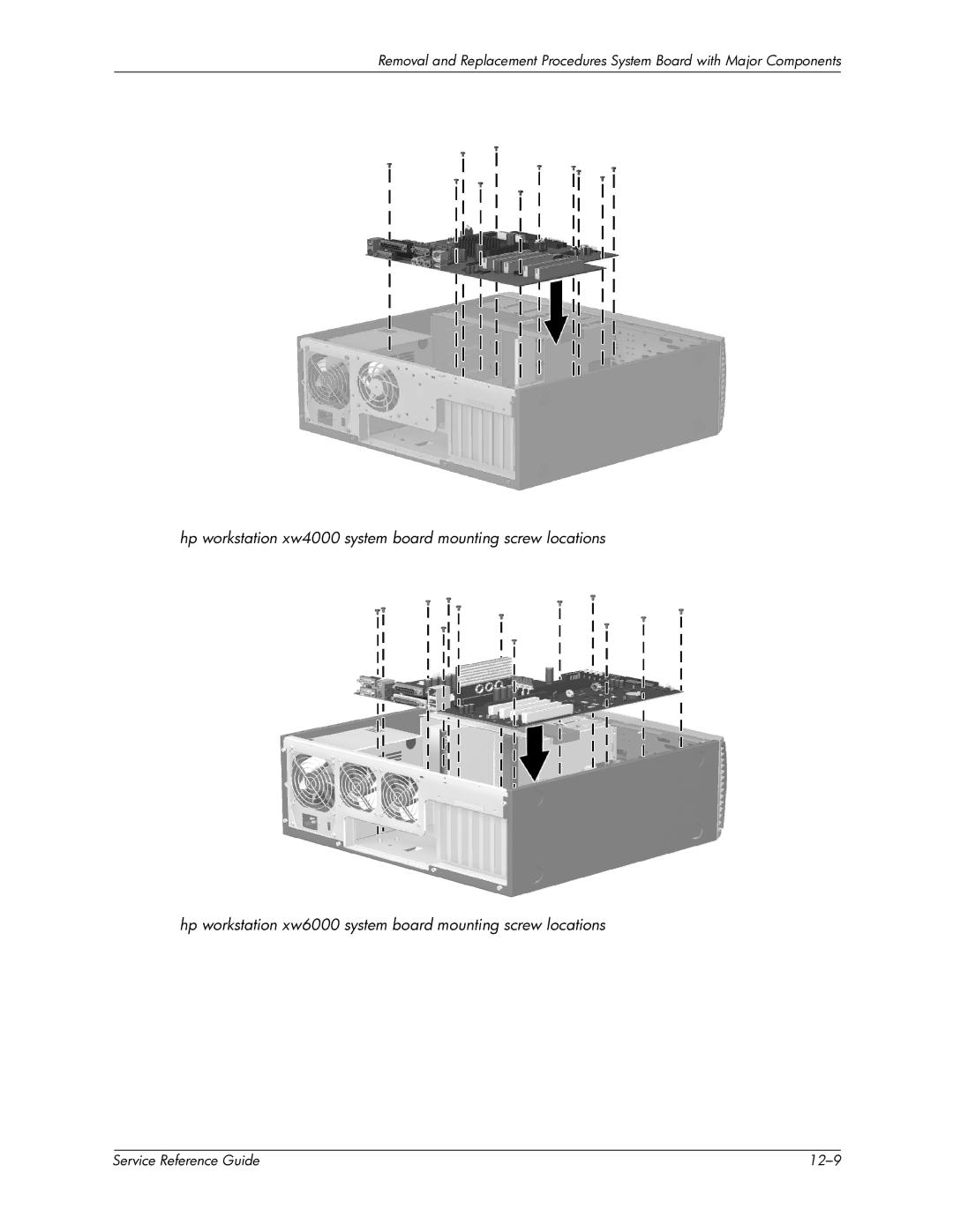 HP xw6000 manual Service Reference Guide 12-9 