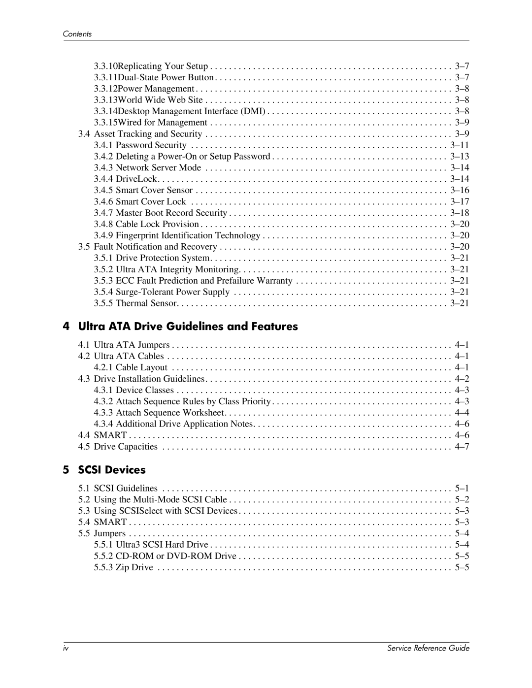 HP xw6000 manual Ultra ATA Drive Guidelines and Features, Scsi Devices 