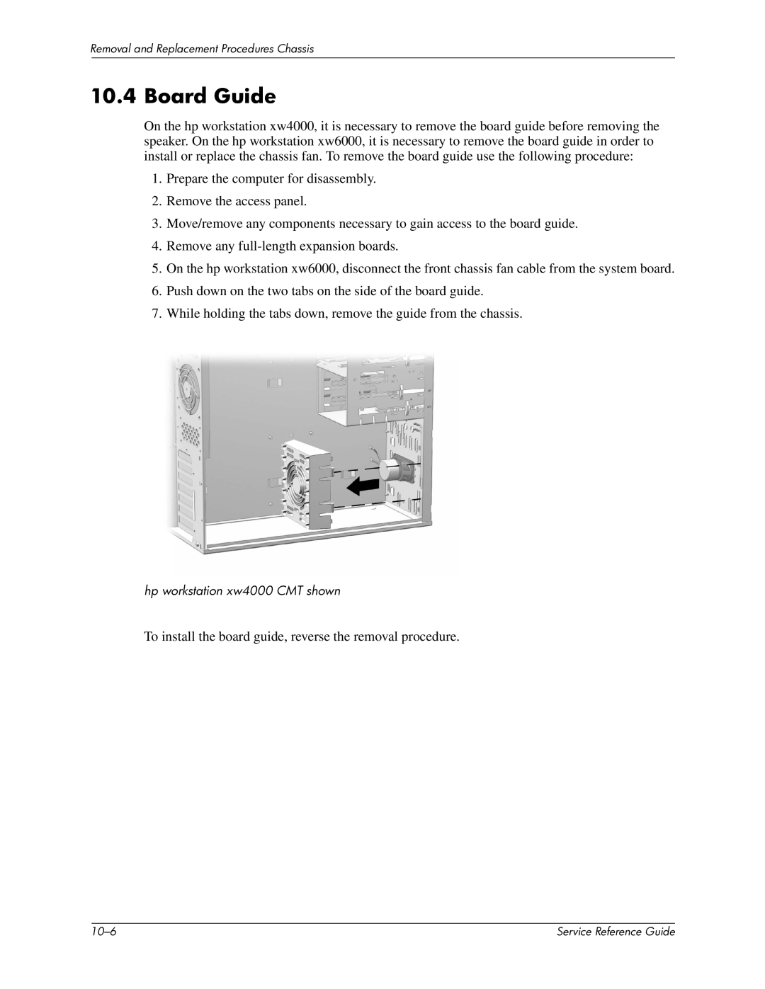 HP xw6000 manual Board Guide 