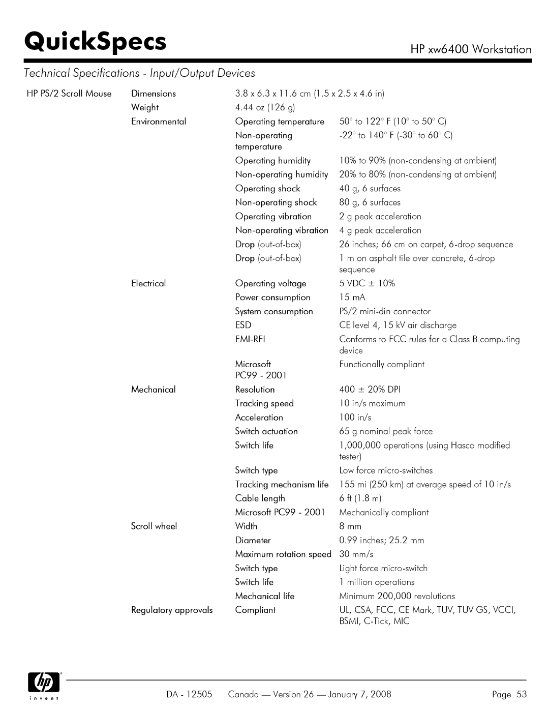 HP XW6400X manual Emi-Rfi 