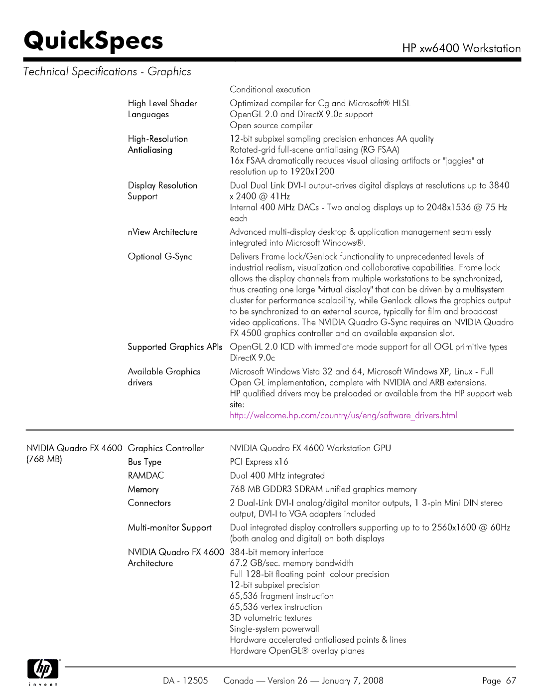 HP XW6400X manual 3D volumetric textures Single-system powerwall 