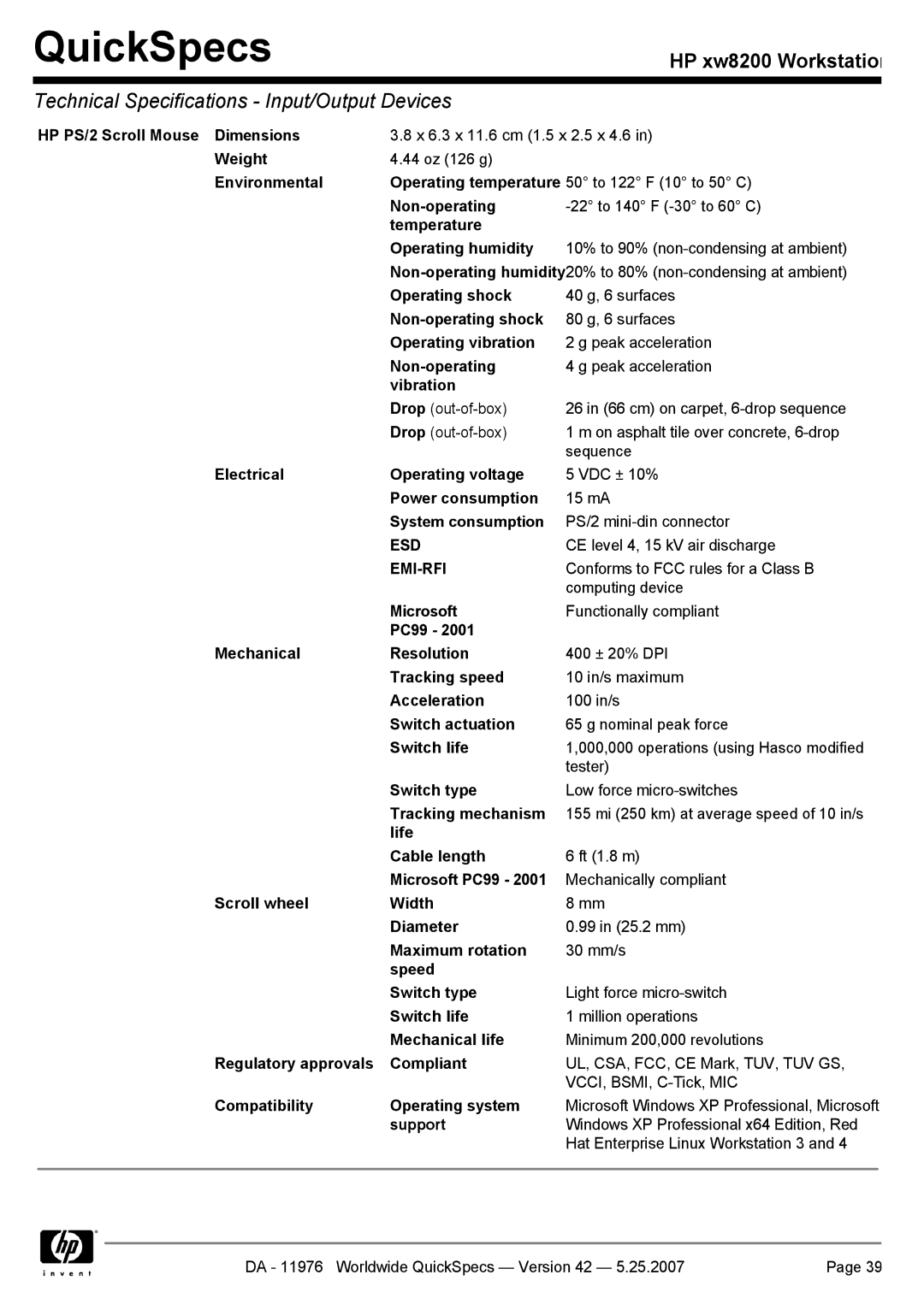 HP xw8200 manual Emi-Rfi 