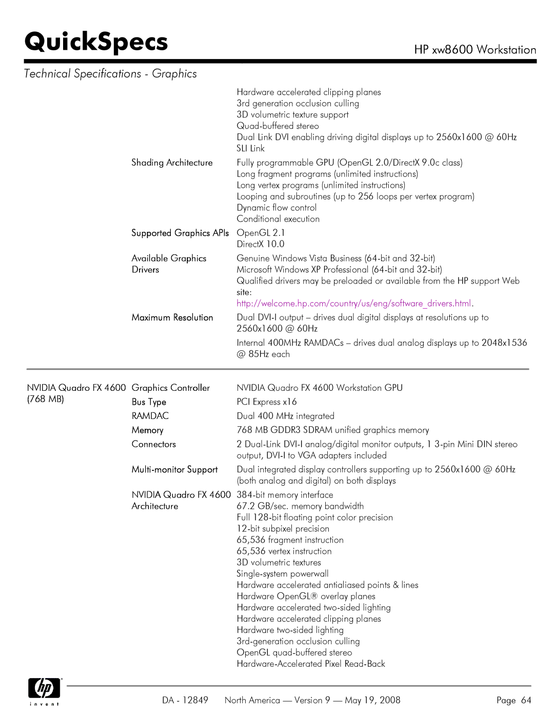 HP xw8600 manual 3D volumetric textures Single-system powerwall 