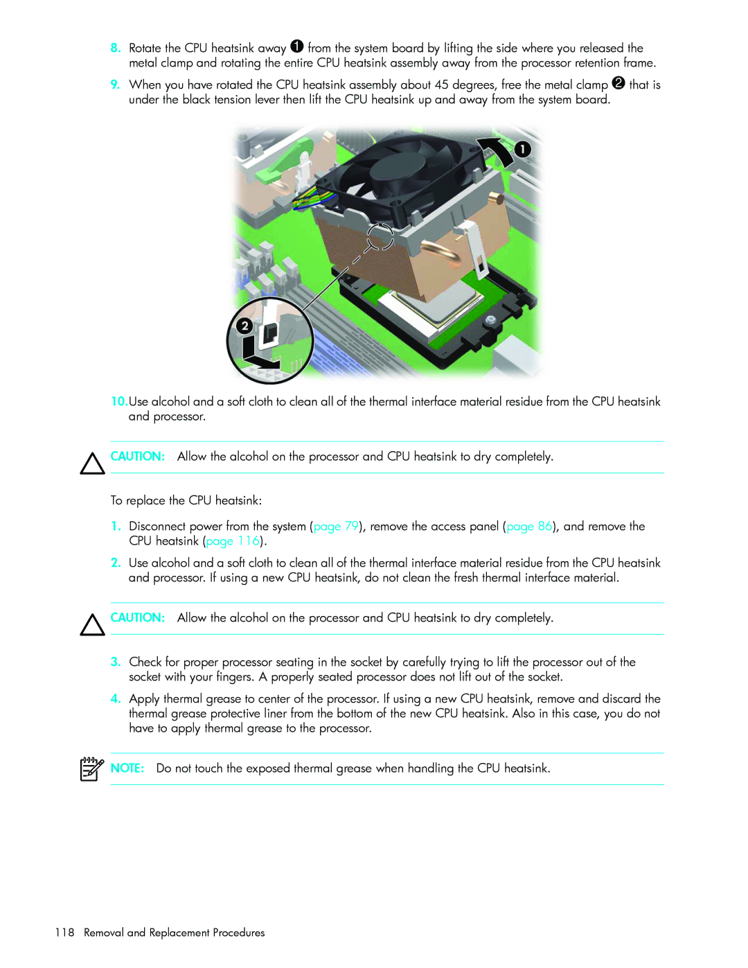 HP xw9300 manual Removal and Replacement Procedures 