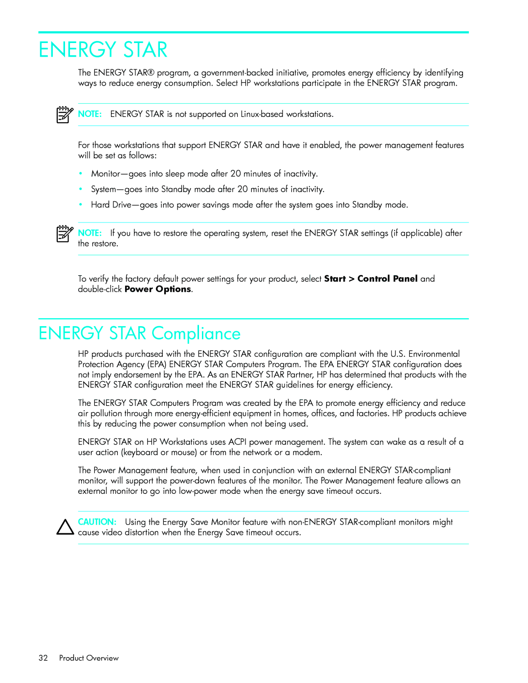 HP xw9300 manual Energy Star Compliance 