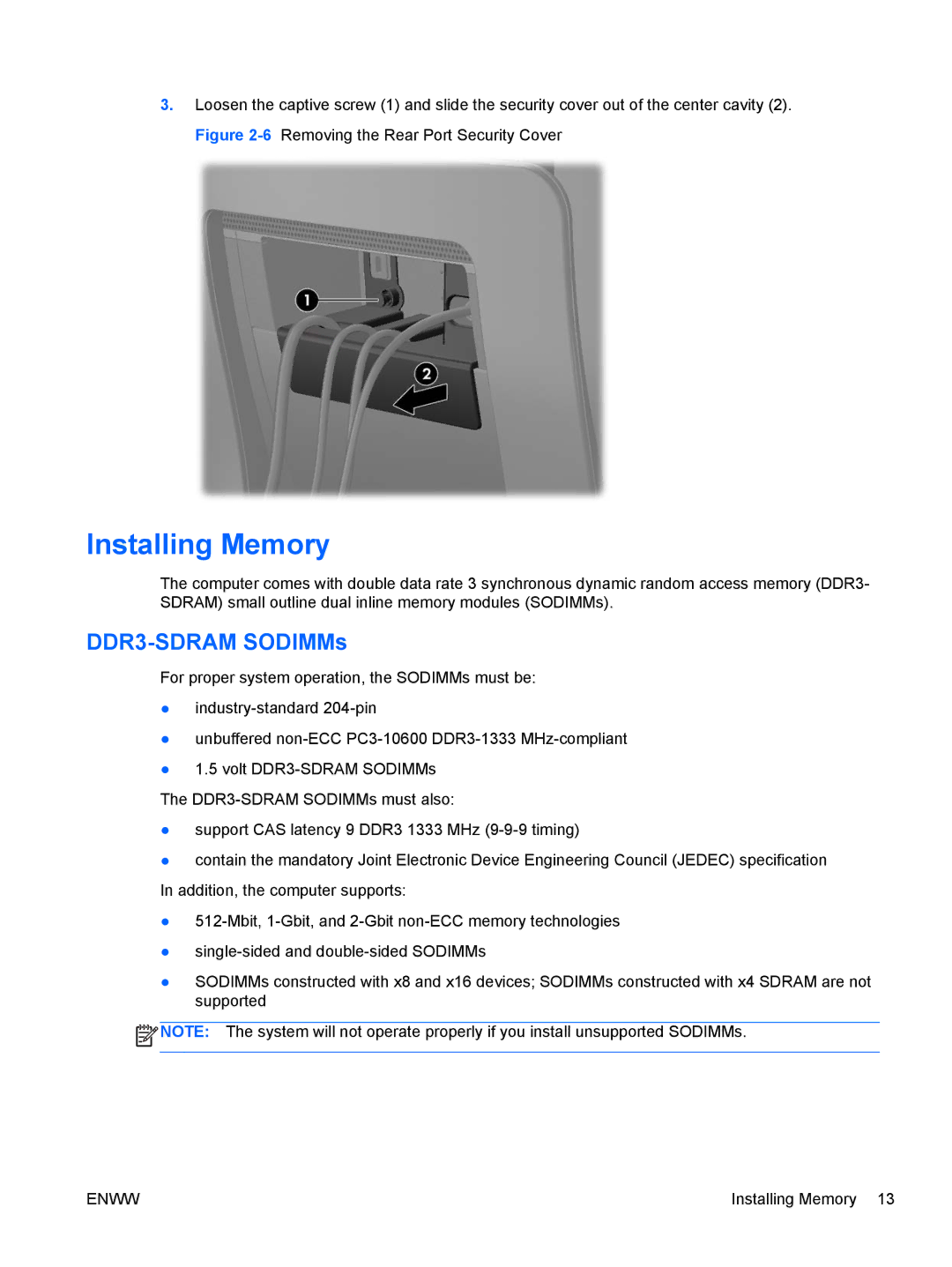 HP 9300, XZ837UT manual Installing Memory, DDR3-SDRAM SODIMMs 