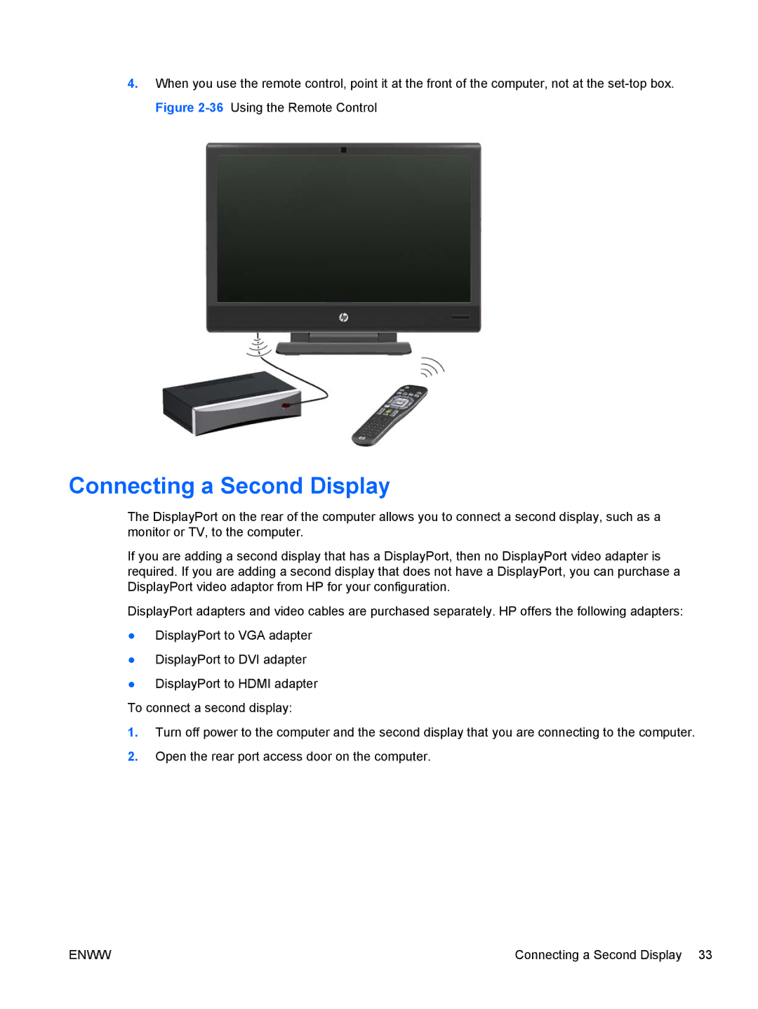 HP 9300, XZ837UT manual Connecting a Second Display 