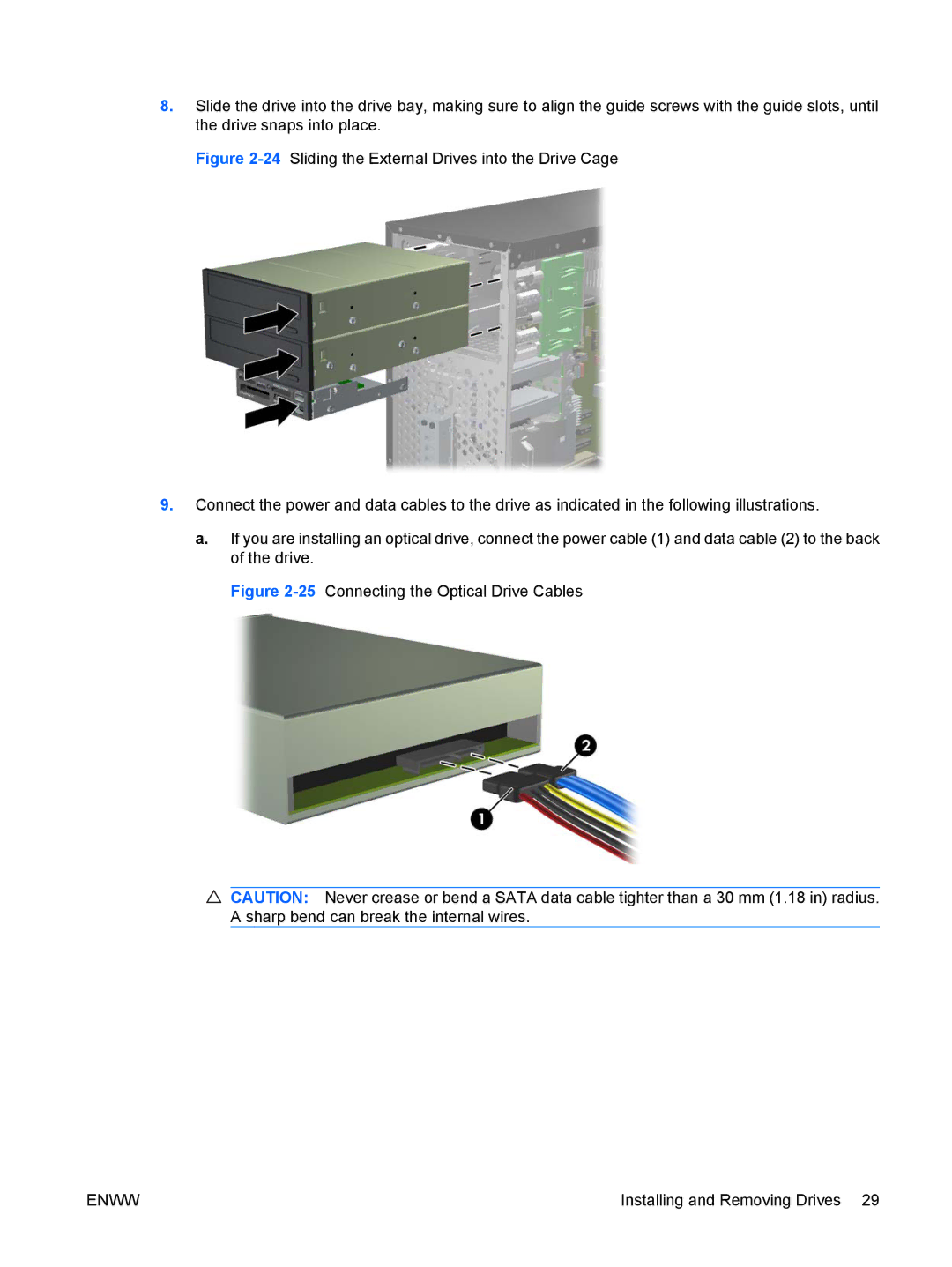 HP 6000, XZ930UT, VS832UT manual 25Connecting the Optical Drive Cables 