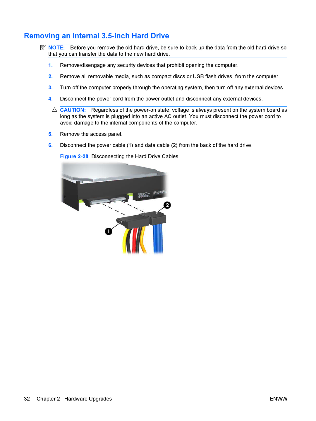 HP 6000, XZ930UT, VS832UT manual Removing an Internal 3.5-inch Hard Drive 